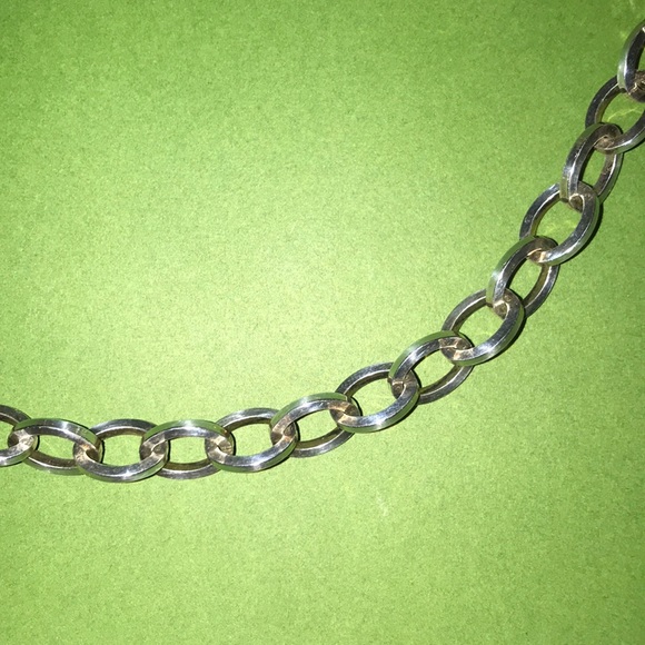 Sterling Silver 92.5 Chunky Chain  Necklace 16" - Picture 6 of 6
